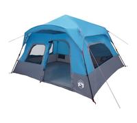 Qnhdfrt Tente Instantanée de Camping Familiale Bleu, Grande Tente Dôme 340x280x190 cm, Structure en Polyester 185T et Arceaux en Fibre de Verre, avec Sac de Transport et Piquets