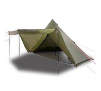 Qnhdfrt Tente Tipi 8 Personnes Grande Tente Familiale de Camping Indien en Polyester 185T Vert Olive Abri Collectif avec 2 Portes et Sac de Transport 486x486x280 cm