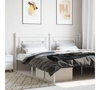 Qnhdfrt Tête de lit 193 cm blanc, tête de lit en métal avec design tubulaire, acier revêtu par pulvérisation, dossier robuste pour la lecture, tête de lit moderne pour chambre à coucher, 198 x 3 x 97