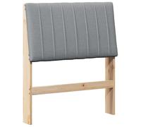 Qnhdfrt Tête de lit 75 cm gris clair en pin massif rembourré design moderne mousse robuste et facile d'entretien pour chambre à coucher, chambre d'adolescent, chambre d'amis