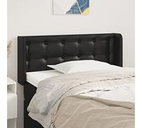 Qnhdfrt Tête de lit avec oreilles - Noir - 83 x 16 x 78/88 cm - En cuir synthétique - Hauteur réglable - Structure en bois massif robuste - Design moderne - Dossier pour chambre à coucher