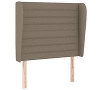 Qnhdfrt Tête de lit avec oreilles - Taupe - 93 x 23 x 118/128 cm - Hauteur réglable - En polyester et bois de mélèze - Dossier confortable - Design moderne de chambre à coucher - Pour lit double et