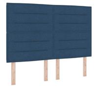 Qnhdfrt Tête de lit bleue - 144 x 7 x 128 cm - Hauteur réglable - 118/128 cm - Housse en tissu de pin massif - Pour chambre à coucher, chambre d'amis, loft