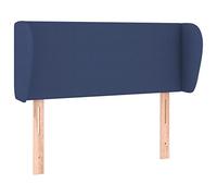 Qnhdfrt Tête de lit bleue avec oreilles en polyester - 83 x 23 x 78/88 cm - Hauteur réglable - Pieds en bois de mélèze massif - Confortable - Tête de lit moderne - Pour chambre à coucher et chambre