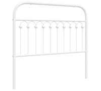 Qnhdfrt Tête de lit en acier - Blanc - 112 x 100 cm - Moderne - Pour cadre de lit de 107 cm - Paroi arrière - Dossier haut - Durable - Montage dans la chambre à coucher
