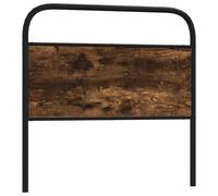 Qnhdfrt Tête de lit en chêne fumé 112 x 100 cm en acier et bois - Tête de lit moderne avec construction tubulaire ronde - Robuste et stable - Pour chambre à coucher avec une largeur de matelas de 107