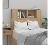 Qnhdfrt Tête de lit en chêne Sonoma - 100 x 18,5 x 102,5 cm - Design moderne avec quatre compartiments de rangement - Fixation murale stable pour chambre à coucher, armoire et chambre d'amis