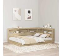 Qnhdfrt Tête de lit en forme de L avec étagère, chêne Sonoma, 160 cm, matériau en bois, design moderne, peu encombrant, robuste et durable, pour un espace de couchage simple