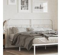 Qnhdfrt Tête de lit en métal blanc 160 cm Tête de lit moderne en acier Design robuste avec tube rond pour chambre à coucher Coussin mural confortable 166 x 3 x 100 cm pour lit de 160 cm de large