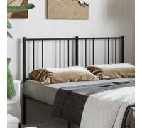 Qnhdfrt Tête de lit en métal noir 160 cm en acier - Design moderne - Dossier robuste pour une lecture confortable dans la chambre à coucher - Compatible avec cadre de lit à profil rond