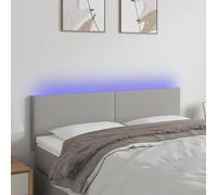 Qnhdfrt Tête de lit LED - 144 x 78 cm - 88 cm - Gris clair - Réglable en hauteur - Tête de lit rembourrée respirante avec changement de couleur - Bandes LED - Design moderne pour chambre à coucher
