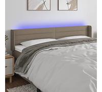 Qnhdfrt Tête de lit LED - 203 x 16 x 78/88 cm - Taupe - Cadre en bois en polyester respirant - Hauteur réglable - Bande RVB coupable - Pour chambre à coucher, chambre d'adolescent