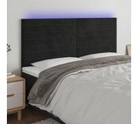 Qnhdfrt Tête de lit LED en velours - 180 x 5 x 118 cm - Hauteur réglable - Noir - Avec changement de couleur - Bande LED à changement de couleur - Design moderne et dossier confortable - Pour chambre