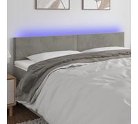 Qnhdfrt Tête de lit LED - Gris clair - 180 x 5 x 78/88 cm - En velours - Avec guirlande lumineuse RVB colorée - Hauteur réglable - Dossier confortable pour chambre à coucher
