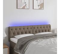 Qnhdfrt Tête de lit LED taupe 160 x 78/88 cm en polyester et bois de mélèze avec éclairage à changement de couleur réglable en hauteur pour chambre à coucher