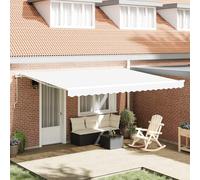 Qnhdfrt Tissu de rechange blanc pour fenêtre - 4,5 x 3,5 m - Rectangulaire - Mat - Protection solaire - Toit de terrasse pour balcon et jardin - Avec polyester durable