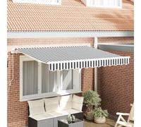 Qnhdfrt Tissu de rechange en polyester résistant aux UV pour store autoportant, terrasse, balcon, jardin - Anthracite et blanc - 3,5 x 2 m
