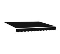 Qnhdfrt Tissu de rechange pour auvent - 3,5 x 2,5 m - Noir - Robuste - En polyester - Avec volant - Tissu pour store à bras articulés - Pour terrasse, balcon et jardin