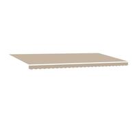 Qnhdfrt Tissu de rechange pour auvent - 580 x 295 cm - Beige - Tissu de rechange en polyester pour auvent à bras articulés - Avec volant pour terrasse, balcon et jardin - Protection solaire