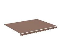 Qnhdfrt Toile d'auvent, marron, 4,5 x 3,5 m, tissu de rechange en polyester, toile de rechange pour auvent à bras articulés, avec volant, pour terrasse, jardin et cour