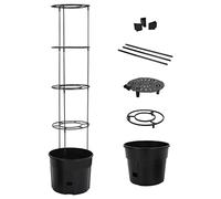 Qnhdfrt Tomato Planter with Trellis, 15x59in Plastic Pot, Anthracite | Features a 15.4-inch diameter pot with adjustable support poles for climbing vegetables, peppers, and strawberries.