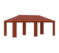 Qnhdfrt Tonnelle de Jardin 6x3m, Grand Barnum Style Industriel avec Toit Ventilé, Tente de Réception Extérieure en Acier et Polyester 190 GSM pour Terrasse et Événements Éstivaux, Terre Cuite