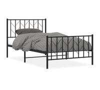 Qnhdfrt Twin Metal Bed Frame with Headboard and Footboard, Black | Sturdy steel slats support standard twin mattresses without a box spring, ideal for bedrooms and guest rooms.