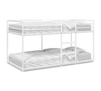Qnhdfrt Twin Metal Bunk Bed, White Steel Frame with Ladder