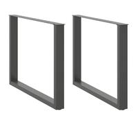Qnhdfrt U-Shaped Steel Table Legs, Set of 2, Anthracite
