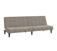 Qnhdfrt Velvet 2-Seater Sleeper Sofa, Adjustable Backrest, Light Gray