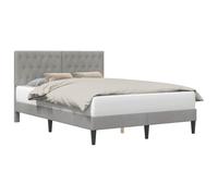 Qnhdfrt Velvet Bed Frame with Headboard, 120x200cm, Light Gray