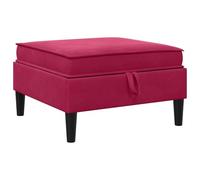Qnhdfrt Velvet Storage Ottoman, 28x28x16 Square Pouf, Burgundy