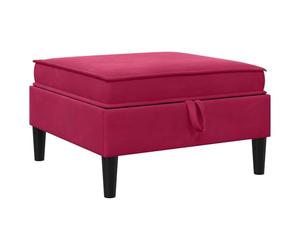 Qnhdfrt Velvet Storage Ottoman, 28x28x16 Square Pouf, Burgundy