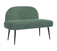Qnhdfrt Velvet Upholstered Bench with Backrest and Metal Legs, Sea Green