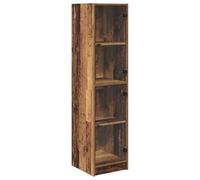 Qnhdfrt Vitrine Salon Bois Ancien 35x37x142 cm | Bibliothèque Argentier Rangement Moderne en Bois d'Ingénierie et Verre | Meuble de Rangement Rectangulaire pour Vaisselle Cuisine et Salle à Manger