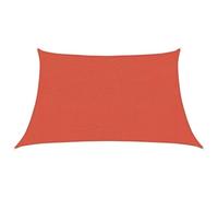Qnhdfrt Voile d'ombrage 160 g/m² rouge terre cuite 3/4 x 2 m PEHD trapézoïdal résistant aux UV Tissu respirant Matériau robuste pour une utilisation en extérieur avec fixation en acier inoxydable pour