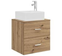 Qnhdfrt Wall Mount Bathroom Vanity with Sink, 2 Drawers, Engineered Wood