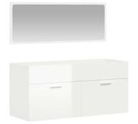 Qnhdfrt Wall-Mounted Bathroom Vanity Cabinet with Mirror, Glossy White