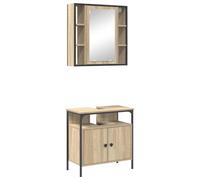 Qnhdfrt Wall-Mounted Bathroom Vanity Set with Mirror, 2-Piece Brown