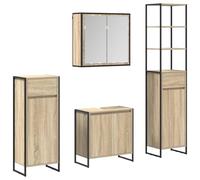 Qnhdfrt Wall Mounted Bathroom Vanity Set with Mirror Sonoma Oak