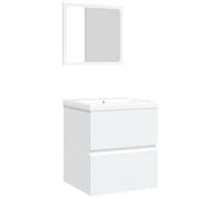 Qnhdfrt Wall-Mounted Bathroom Vanity Set with Sink and Mirror, White