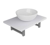 Qnhdfrt Wall-Mounted Bathroom Vanity with Ceramic Vessel Sink, White