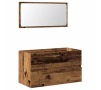 Qnhdfrt Wall-Mounted Engineered Wood Bathroom Vanity with Mirror
