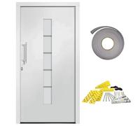 Qnhdfrt White Aluminum PVC Front Door 100x210 cm Left Hand