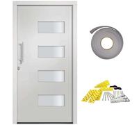 Qnhdfrt White Aluminum PVC Front Entry Door, 100x200 cm Left Hand
