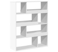 Qnhdfrt White Engineered Wood 8-Shelf Room Divider Bookshelf