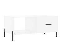 Qnhdfrt White Engineered Wood Coffee Table with Storage & Iron Legs