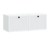 Qnhdfrt White Engineered Wood Floating TV Stand with Cable Management
