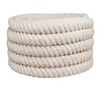 Qnhdfrt White Jute Rope, 3-Strand Twisted Natural Fiber Twine, 18.9 lbs