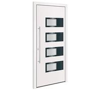 Qnhdfrt White PVC & Aluminum Exterior Front Door, 100x210 cm, Left Hand